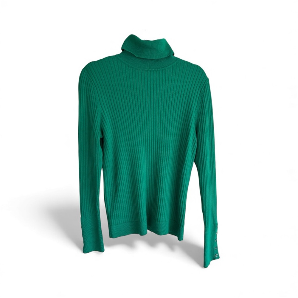 Talbots green Ribbed Turtleneck Sweater women’s size M